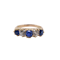 Victorian sapphire and diamond five stone half hoop carved ring - image 1