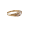Retro carved half hoop 3 stone diamond ring - image 1