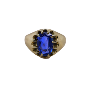 Sapphire solitaire pinky/ladies gold ring