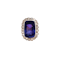 Sapphire of exceptional size and quality and diamond cluster ring. Sapphire of some 16.50 cts. and  certificated. Natural colour change. - image 1