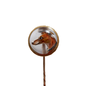 Antique gold Essex crystal dog pin