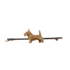 Gold Scottie dog brooch