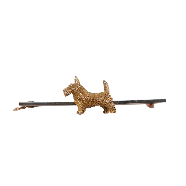 Gold Scottie dog brooch - image 1