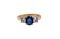 Vintage 3 stone diamond and sapphire ring - image 1