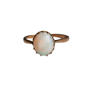 Vintage solitaire opal gold ring