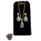 Opal doublets 2 piece set comprising earrings and  ring (pendant no longer available) - image 1