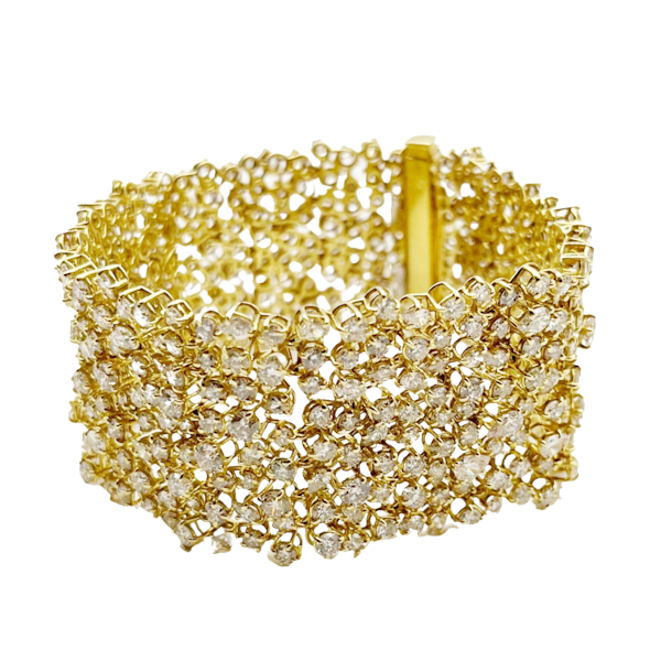 Outstanding 18kt Yellow Gold Bracelet with 35kt of Diamonds - image 1