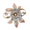 Moira Plique À Jour Enamel, Diamond, Gold And Silver Flower Brooch - image 1