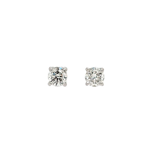 Modern Diamond And White Gold Stud Earrings, 0.52 Carats - image 1