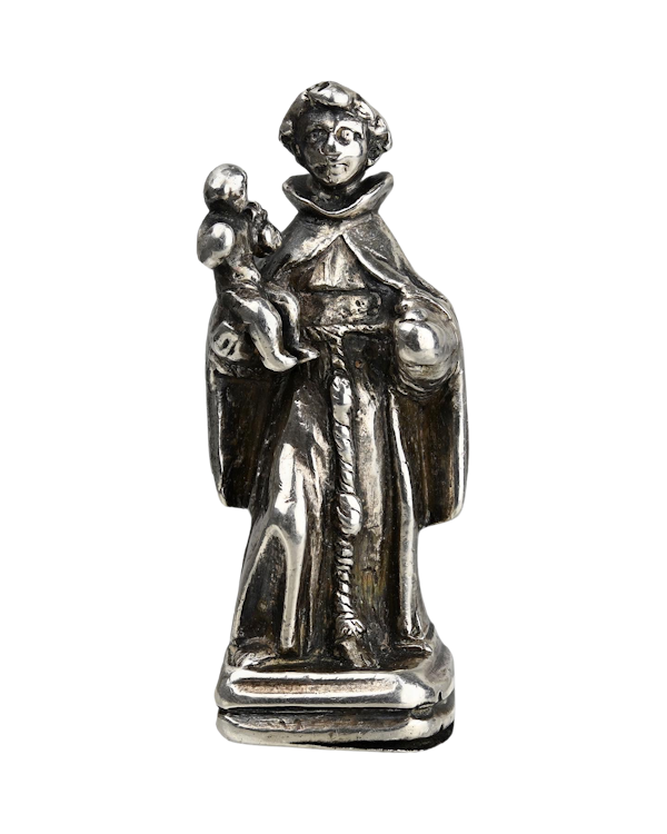 Silver pendant of Saint Anthony. Spanish or Colonial, early 17th century. - image 1
