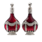 Pair of 19th century German Sliver and red glass decanters, c.1880s - image 1