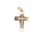 Antique 15ct. gold pearl and enamel cross - image 1