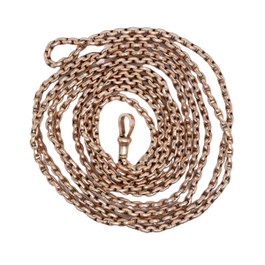 Antique 9 ct. gold long-guard chain.