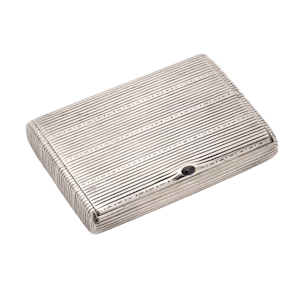 Faberge silver cigarette case, St. Petersburg, circa 1910, by August Frederik Hollming