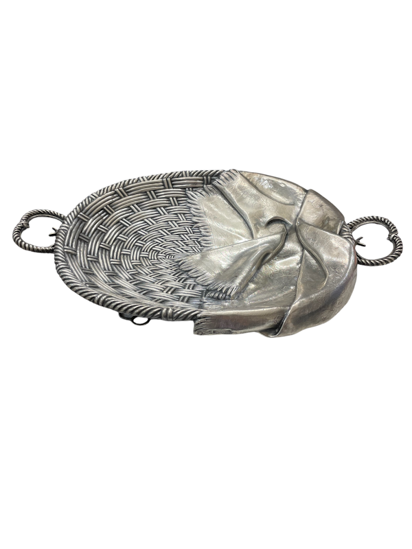 Russian silver trompe l’oeil basket, Moscow 1878 by Khlebnikov. - image 1