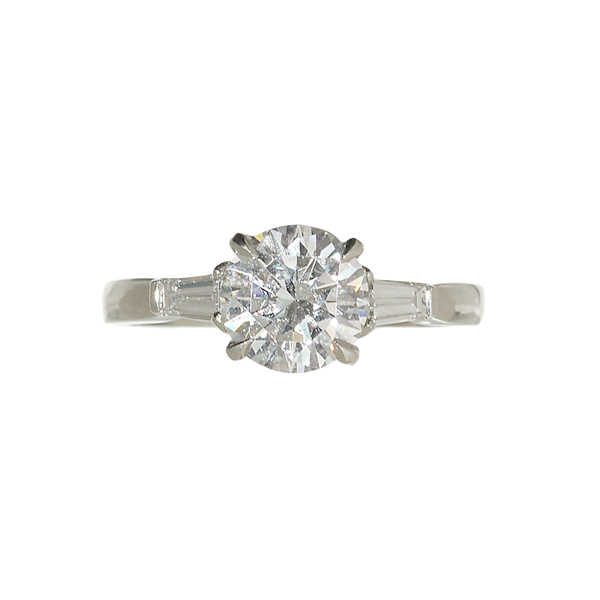 Modern Diamond and Platinum Solitaire Ring, 1.55 Carats - image 1