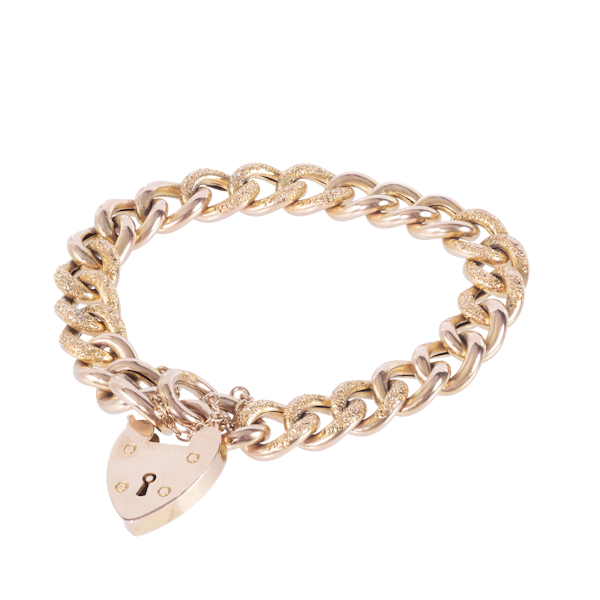 An Edwardian Gold Curb Bracelet - image 1
