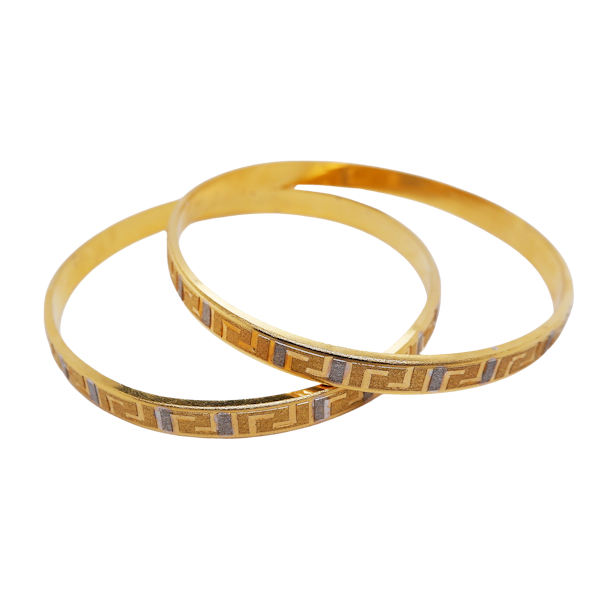 A pair of 22 ct. two coloured gold bangles - image 1