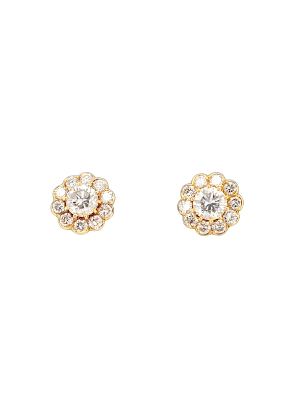 Diamond cluster earrings set inn 18ct yellow gold SKU: 6827 DBGEMS - image 1