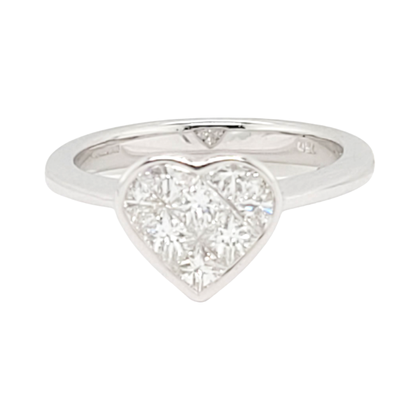 Princess cut diamond heart engagement ring SKU: 6831 DBGEMS - image 1