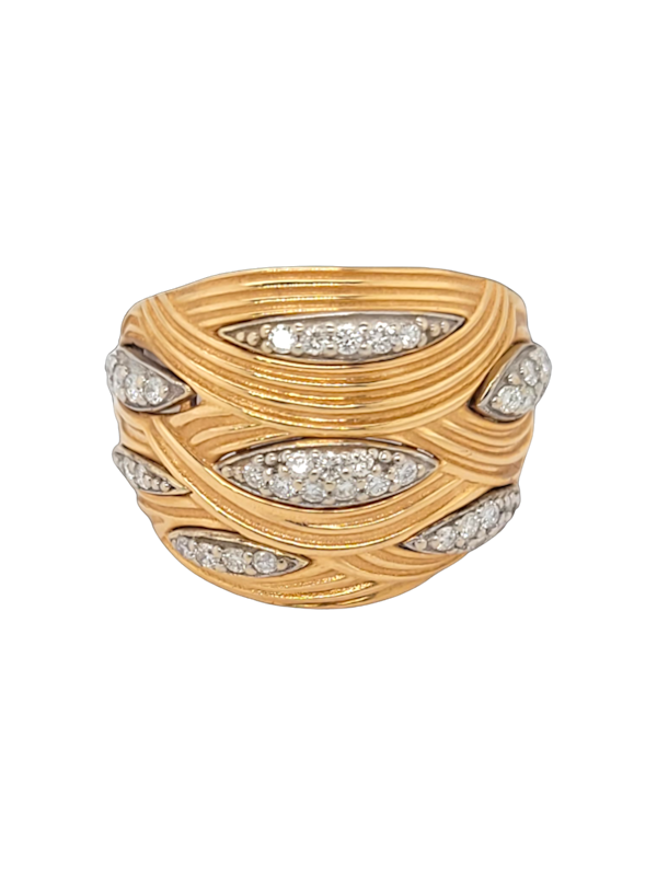 Fun wave bi colour gold and diamond dress ring SKU: 6857 DBGEMS - image 1