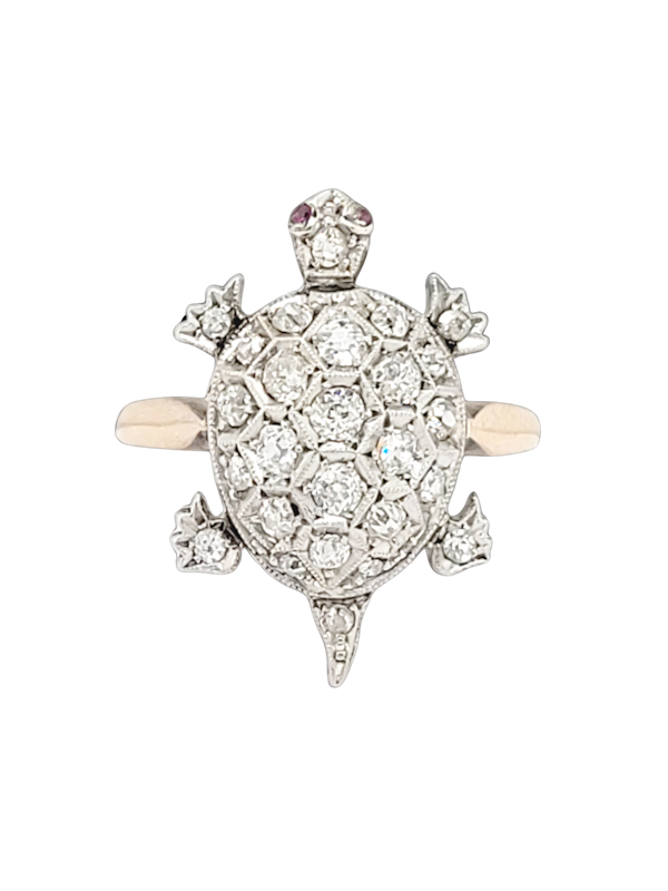 Antique diamond turtle ring SKU: 6873 DBGEMS - image 1