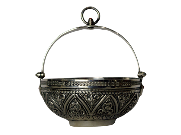 Silver repousse Hammam bowl, 19th Century, Algeria - image 1
