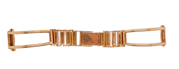 Retro 14 ct. yellow gold adjustable watch bracelet - image 1