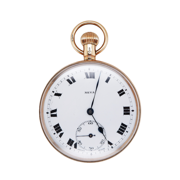 9 ct. gold open face period pocket watch in full working order - image 1