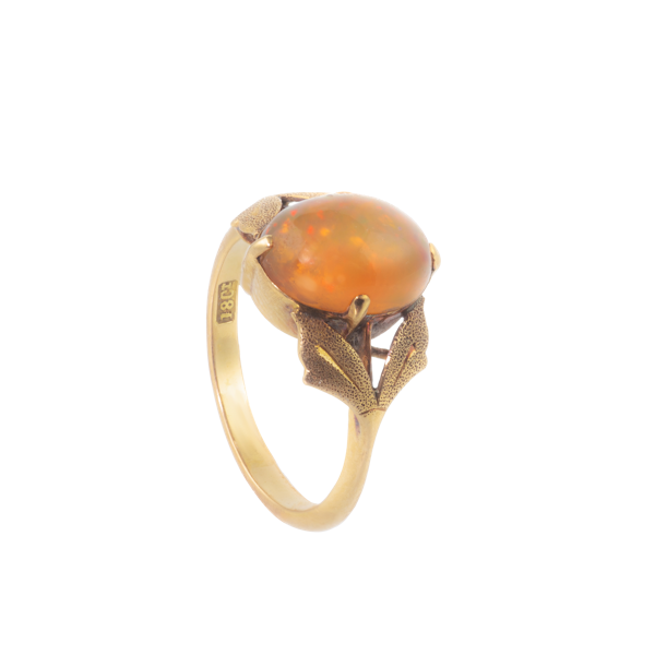 An Art Nouveau Fire Opal Ring - image 1