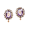 A Pair of Amethyst Pearl Gold Earrings - image 1