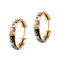 A Pair of Enamel Gold Hoop Earrings - image 1