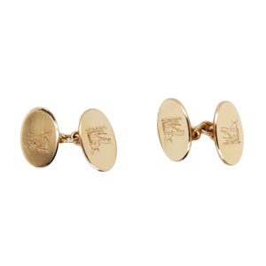 Antique 18 ct. gold crested engraved cufflinks