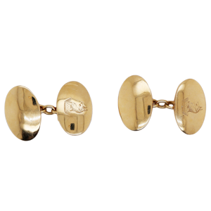 Antique 18 ct gold crested cufflinks