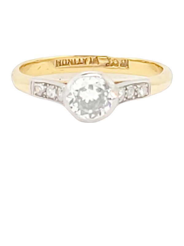 Bezel set Edwardian diamond engagement ring SKU: 6928 DBGEMS - image 1