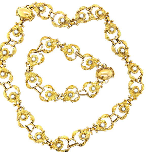 Georg Jensen Gold and Pearl Necklace 172 & Bracelet - image 1