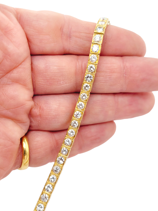 French 18ct gold diamond line bracelet SKU: 6930 DBGEMS - image 1