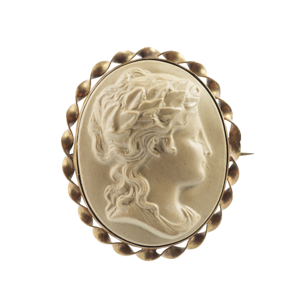 An Antique Lava Cameo Brooch - image 1
