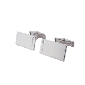 Solid platinum and diamond rectangular vintage cufflinks