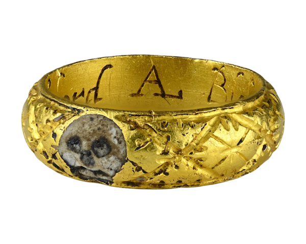 Rare gold and enamel memento mori ring. English, early 17th century. - image 1