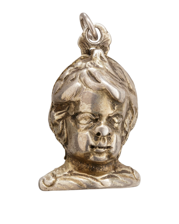 A silver gilt pomander in the form of a putto’s head.  German, early 17th century. - image 1