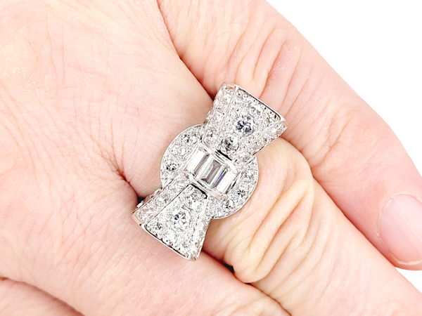 Flambouant 1940's stylised diamond bow dress ring SKU: 6946 DBGEMS - image 1