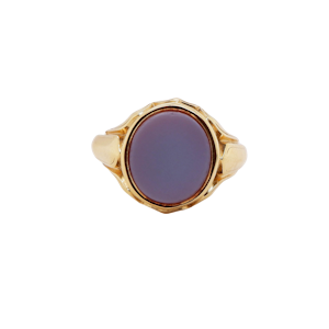 Antique 18 ct. gold and banded carnelian signet ring