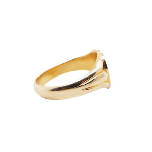 Retro 18 ct. gold heart shaped signet ring