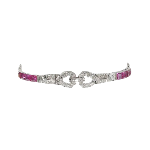 Art Deco Ruby, Diamond And Platinum Bracelet, Circa 1935 - image 1