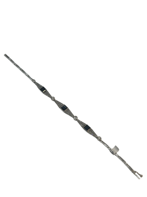 Lovely and wearable Art Deco sapphire diamond platinum bracelet at Deco&Vintage Ltd