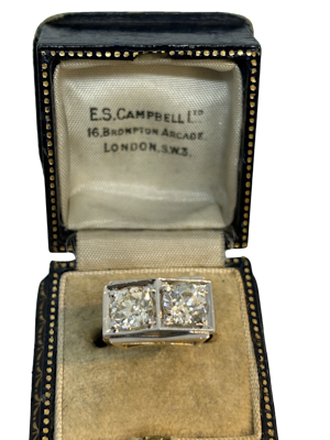 Lovely Art Deco French 1.5ct each diamond ring at Deco&Vintage Ltd