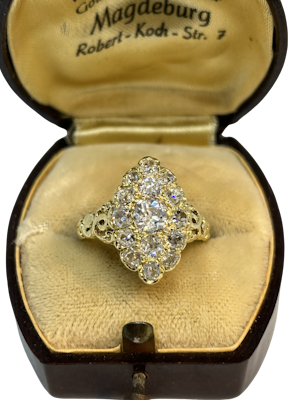 Sweet Victorian French 18ct gold diamond ring at Deco&Vintage Ltd
