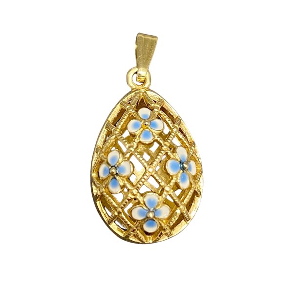 Miniature Egg Pendant in 14ct Gold Enamel date circa 1960, Lilly's Attic since 2001 - image 1
