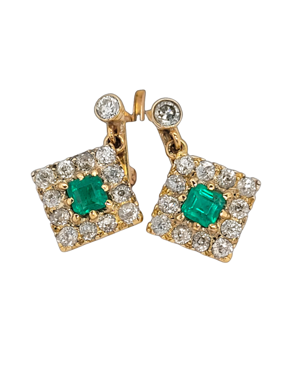 Emerald and diamond earrings SKU: 7074 DBGEMS - image 1